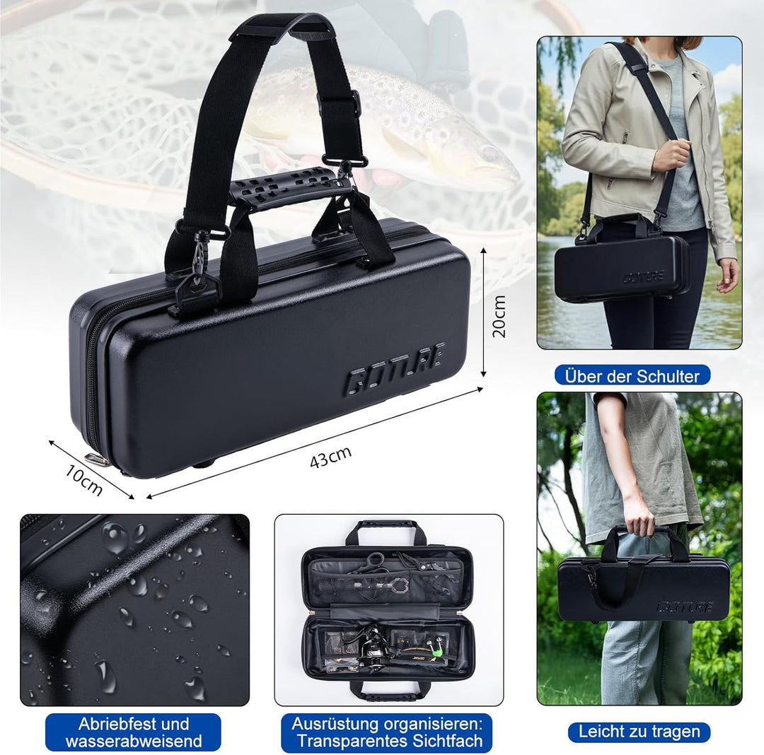 Goture Angelset Komplett, Teleskop-Brandungsrute aus Kohlefaser & Spinnrolle mit 9+1 gekapselten Kug