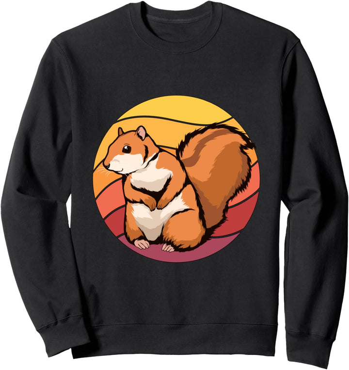 Retro Sunset Squirrel Eichhörnchen Sweatshirt