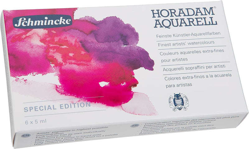 HORADAM AQUARELL feinste Künstler-Aquarellfarben, Kleiner Metallkasten mit 6X 5 ml Tuben