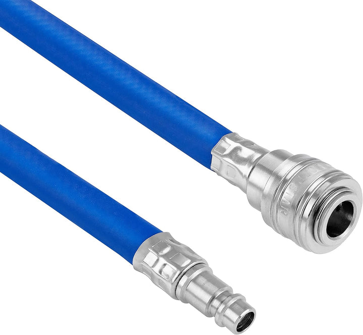 Poppstar Druckluftschlauch 15 m (Hybrid PVC mit Gewebe, Innendurchmesser 9,2mm mit Schnellkupplung &