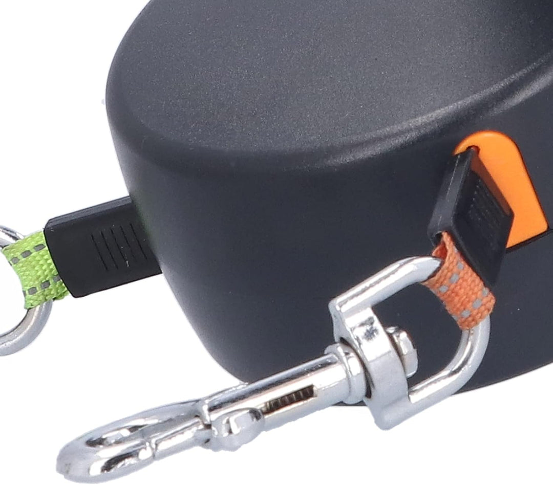 Asixxsix Einziehbare Hundeleine mit Taschenlampe, einhändig bedienbare einziehbare Leine für Haustie