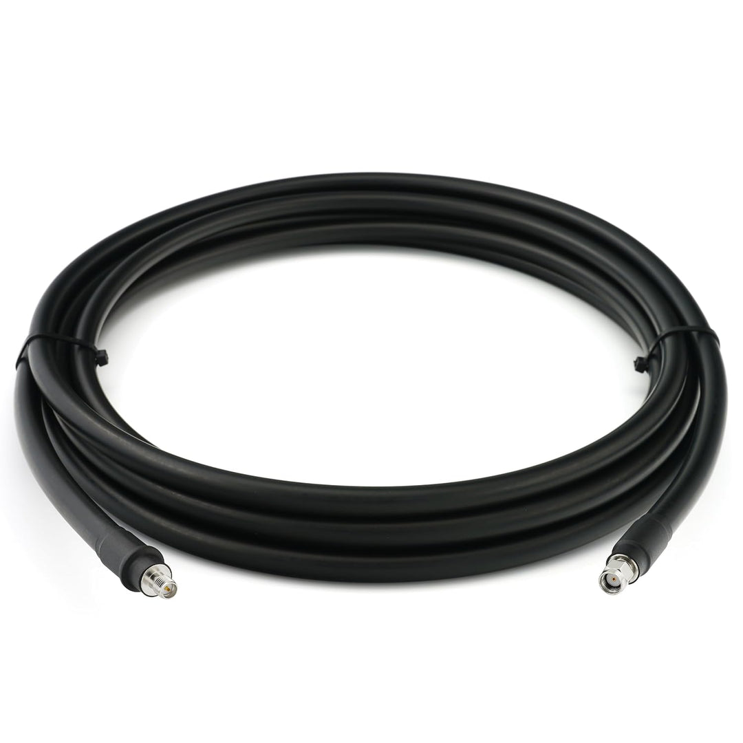 12m RP-SMA Stecker auf RP-SMA Buchse Koaxialkabel – 12 Meter 8D-FB Ultra-Verlustarmes Ø11.1mm Verlän
