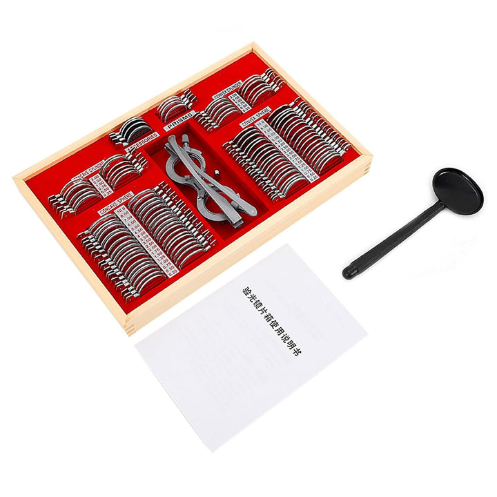 Linsen mit Testbrille 104 Pcs Metal Optometry Testlinsen Optical Trial Lens Set Optometrie Metallran