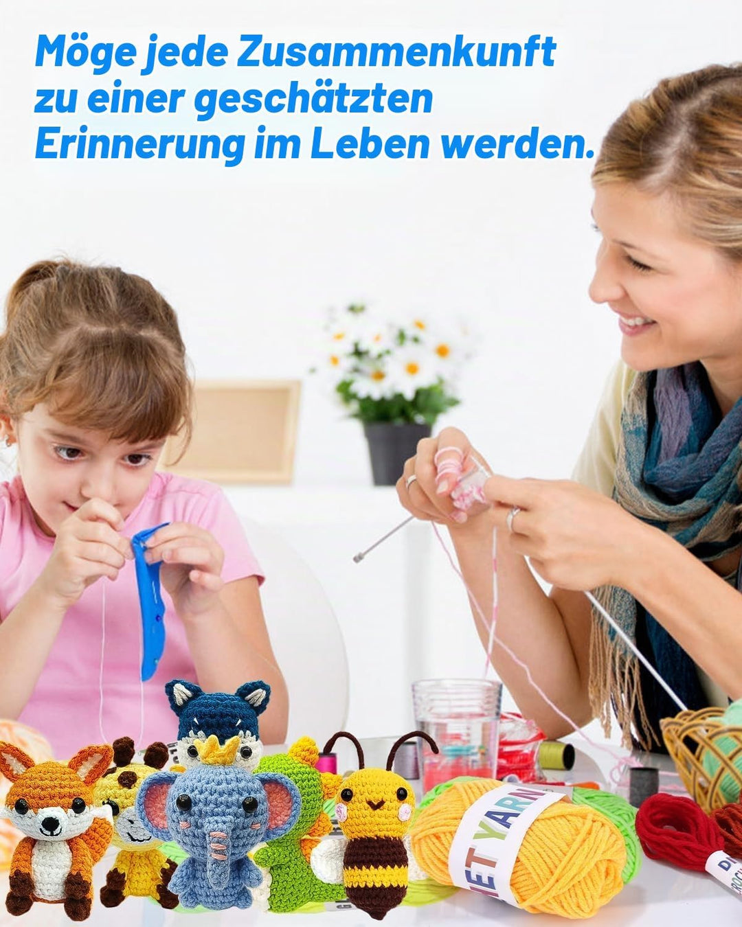 Mixara 6 Häkelset für Anfänger,Stricken für Anfänger Set, Häkelset Kinder, Häkelset Kinder für Anfän