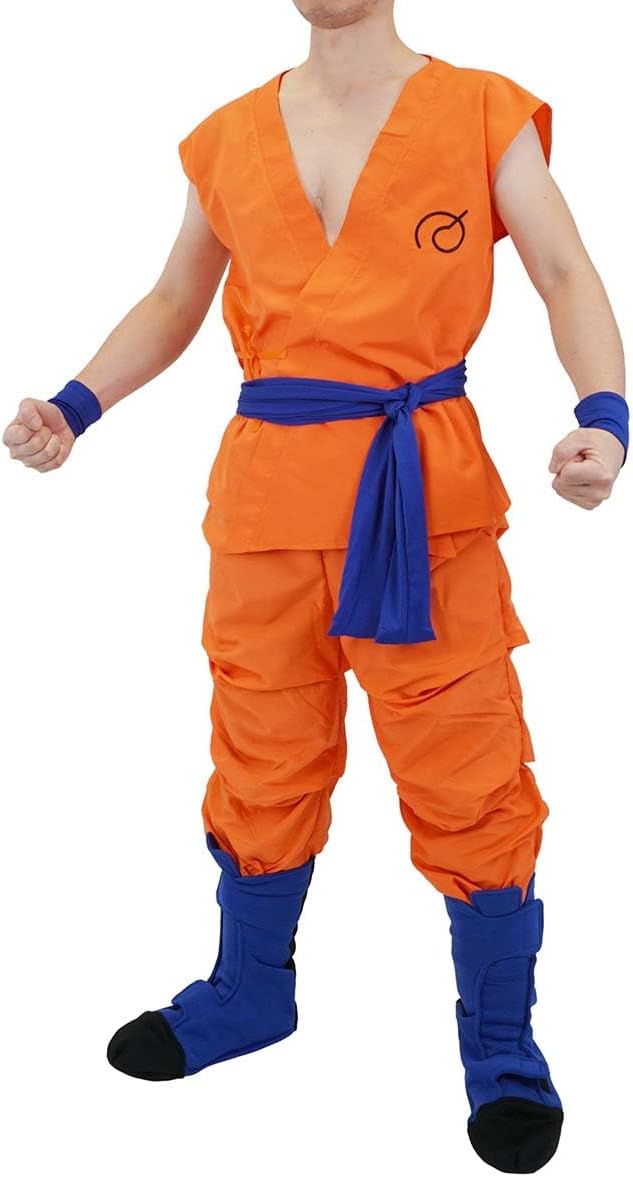 CoolChange Son Goku Cosplay Kostüm mit Überschuhen | Golden Frieza Saga | Grösse: L, L