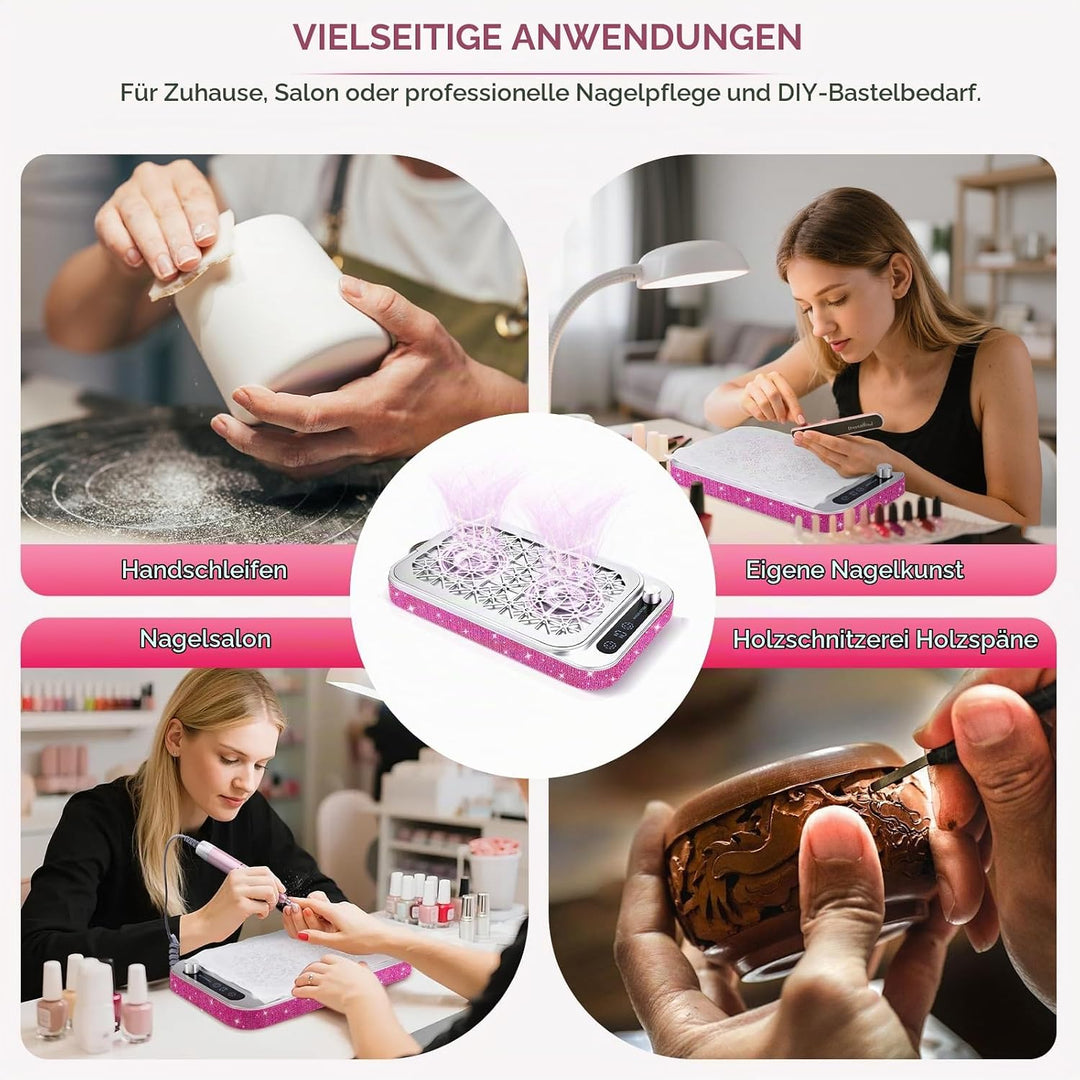 Professioneller Nagelstaub-Sammler, 2000PA leistungsstarker Nagelstaub-Vakuum-Extraktor mit 45 Einwe