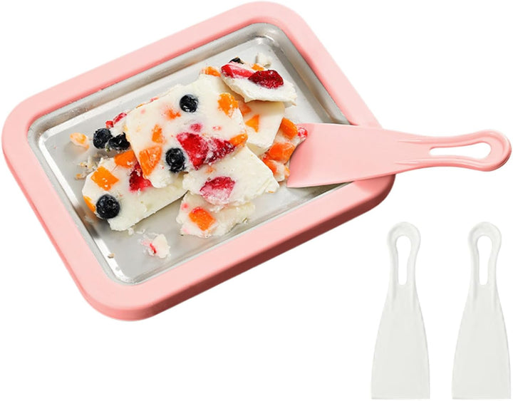 Roll-Eismaschine - -Rollen-Tablett mit 2 Spateln für hausgemachtes , Familientreffen, Partys, Verans