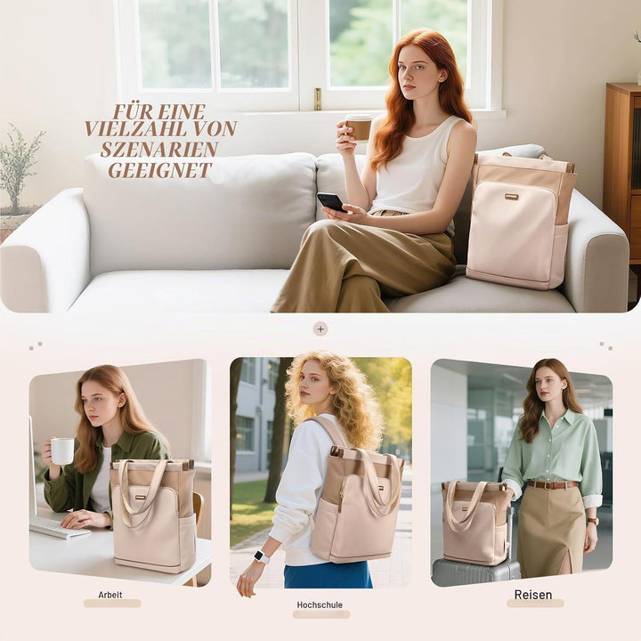 GOLF SUPAGS Convertible Laptop-Rucksack für Frauen Casual Daypack Notebook Tote Bag für Arbeit Hochs