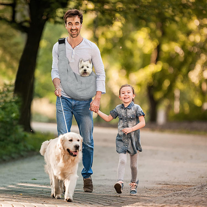 PetLoft Tragetuch Hund, Reversibel Kleine Hundetrage, Einstellbar Pet Tragetuch, Freisprecheinrichtu