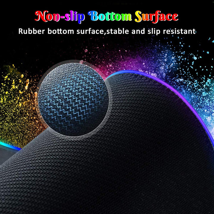 DORRISO RGB Gaming Mauspad 900x400x4 mm XXL Grosse Mousepad Fransenfreie Ränder Wasserdicht Tischunt