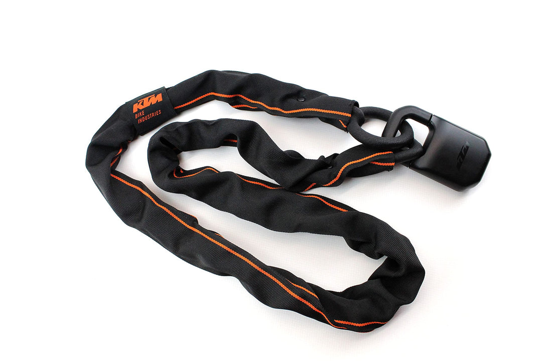 KTM Fahrradschloss Kettenschloss Zahlenschloss Pro U-Lock Chain schwarz/orange Code 1200 mm