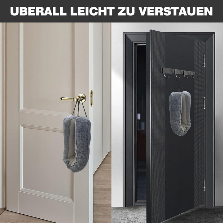 Zugluftstopper für Türen, Tür Zugluftstopper mit Granulatfüllung, Winddichter Türstopper aus Polyest