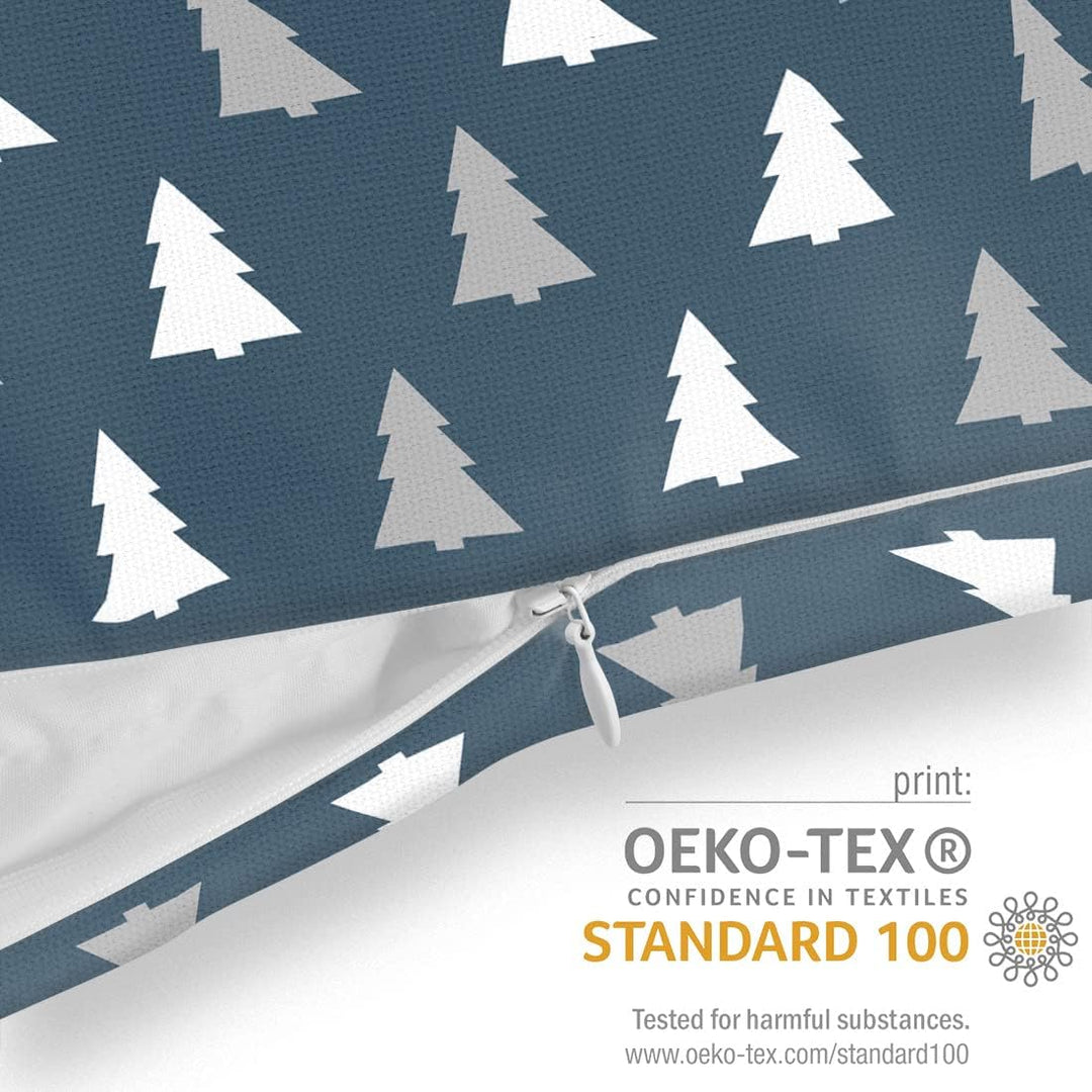 VOID Wald Design Weiss Grau Kissenbezug Kissenhülle Sofakissen Kissen Deko Weihnachten Winter Weihna