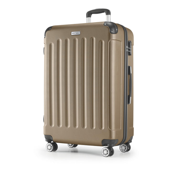 MERISH Reisekoffer Koffer Kofferset Trolleys Zwillingsrollen 3tlg. Hartschale in 9 Farben (Champagne