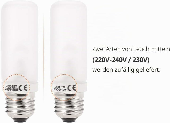 Andoer 2 x Fotolampe Fotoleuchte, JDD 150W E27 Birne Studio Blitz Fotografie Blitz Modellierung Lich