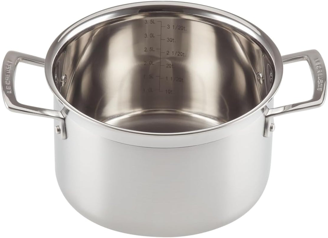 Le Creuset Fleischtopf aus 3-ply Edelstahl, Ø 20 cm, Für alle Herdarten inkl. Induktion geeignet, Si
