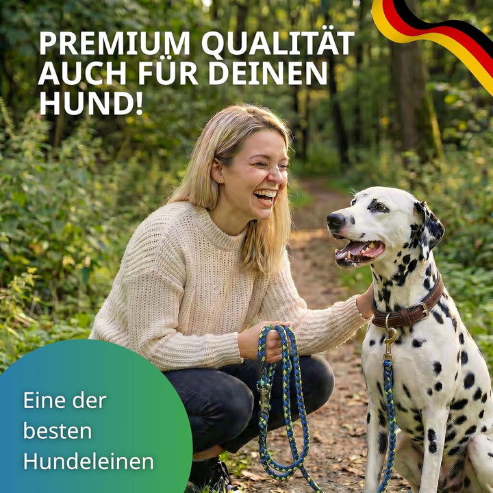 Geflochtene Hundeleine für grosse Hunde bis 60 kg | 4-Fach verstellbare Führleine | 2,80 m lang | Du