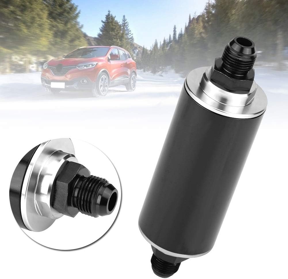 KSTE Universal-100 Micron AN6 Aluminium High Flow Kraftstoff Inline Benzin Filter for Auto-LKW-Schwa