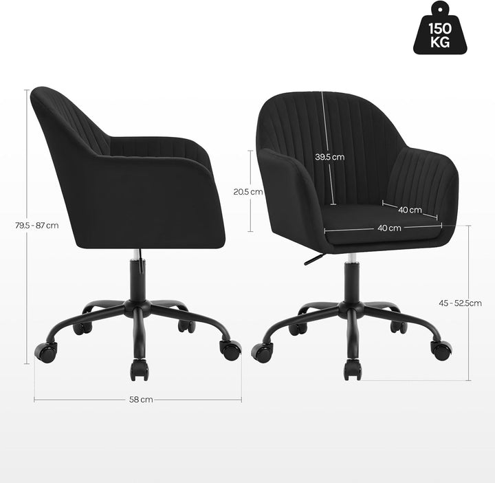 WOLTU Schreibtischstuhl, Bürostuhl ergonomisch, Homeoffice Stuhl höhenverstellbar, Schminkstuhl mit