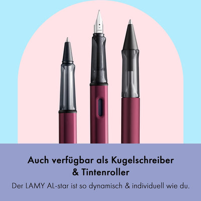 LAMY AL-star Füllhalter 029 – Füller aus Aluminium in der Farbe Dunkelviolett mit transparentem Grif