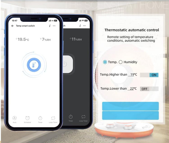 Yueyang WLAN-Temperatur- und Feuchtigkeitssensormodul, 16A WLAN-Thermostatregler, kompatibel mit Ale