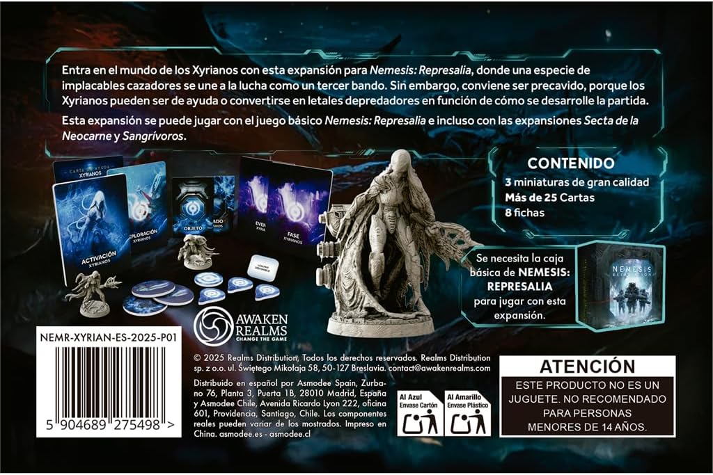 Awaken Realms Nemesis: Xyrianische Represalie, Erweiterung mit 3 Miniaturen Alien-Raubtiere, Neue dr
