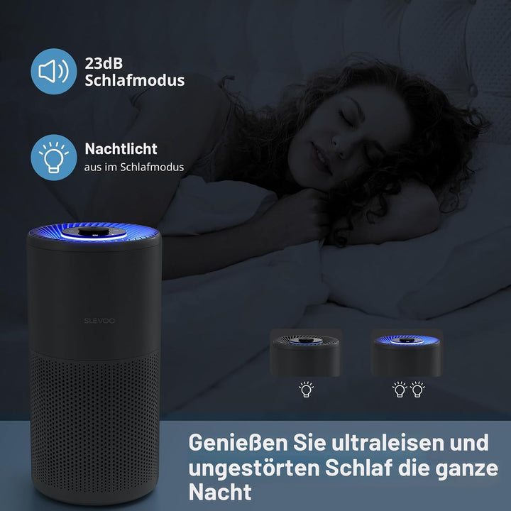 Luftreiniger für grosse Räume bis zu 102 m² ideal für Schlafzimmer in nur 1 Stunde, H13 True HEPA Lu
