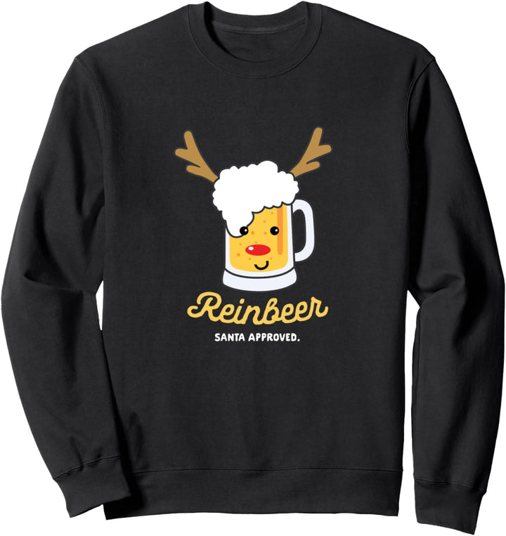 Reinbeer Funny Christmas Reindeer Beer Drinking Graphic Sweatshirt