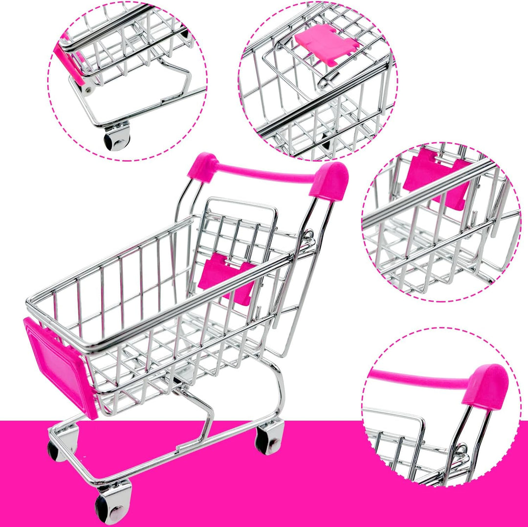 Mini-Einkaufswagen, Mini-Einkaufswagen, Mini-Einkaufstrolley, Einkaufskorb, für Schreibtischdekorati