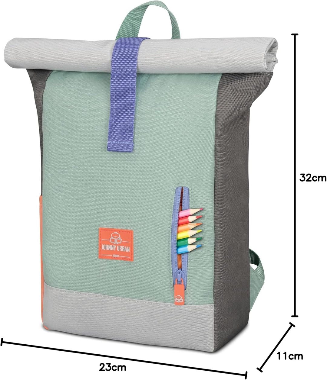 Johnny Urban Rucksack Kinder Jungen & Mädchen Mint - Junior Aaron - Kinderrucksack mit Brustgurt - A