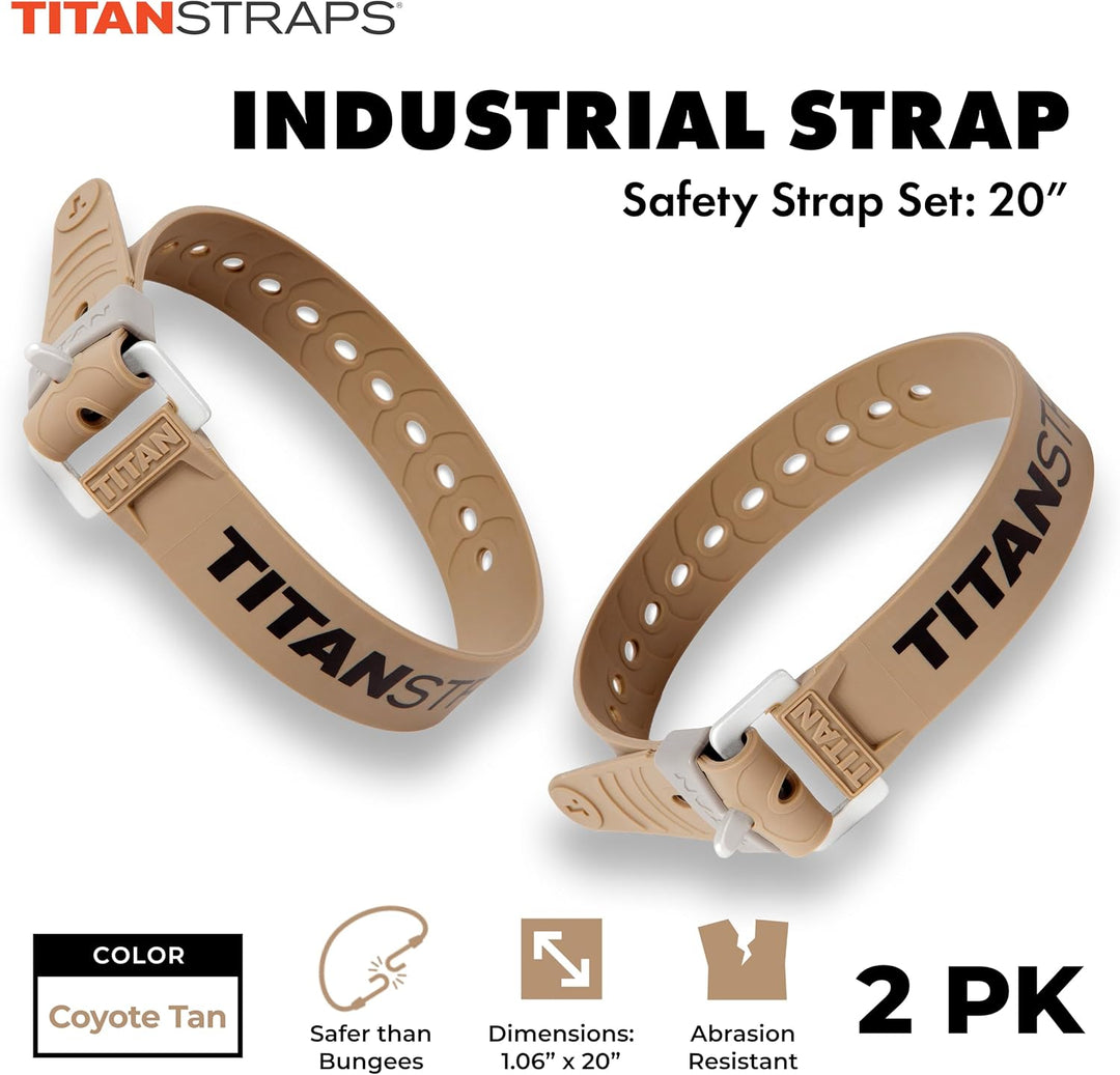 TitanStraps Industrial Straps Sicherheitsgurt-Set zum Sichern von Splits, Lastenfahrrädern, Gartensc