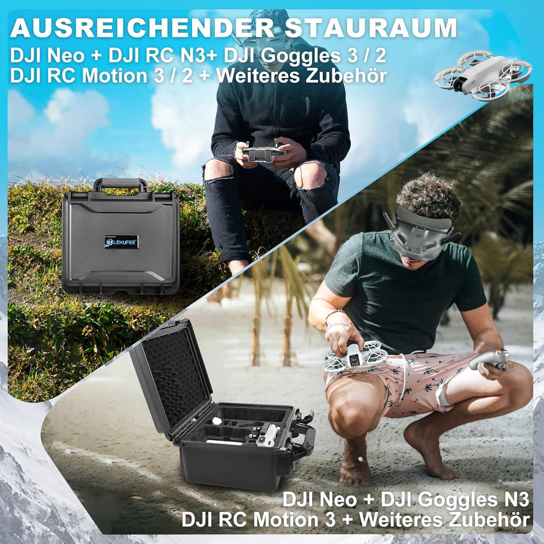 LEKUFEE wasserdichte Koffer für DJI Neo 1 Motion Fly More Combo,DJI Goggles N3/3/2/Goggles Integra,R