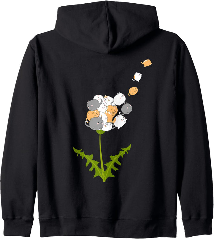 Meow Meow Peow Peow Funny Meme Kitten Cats and Pusteblume Kapuzenjacke