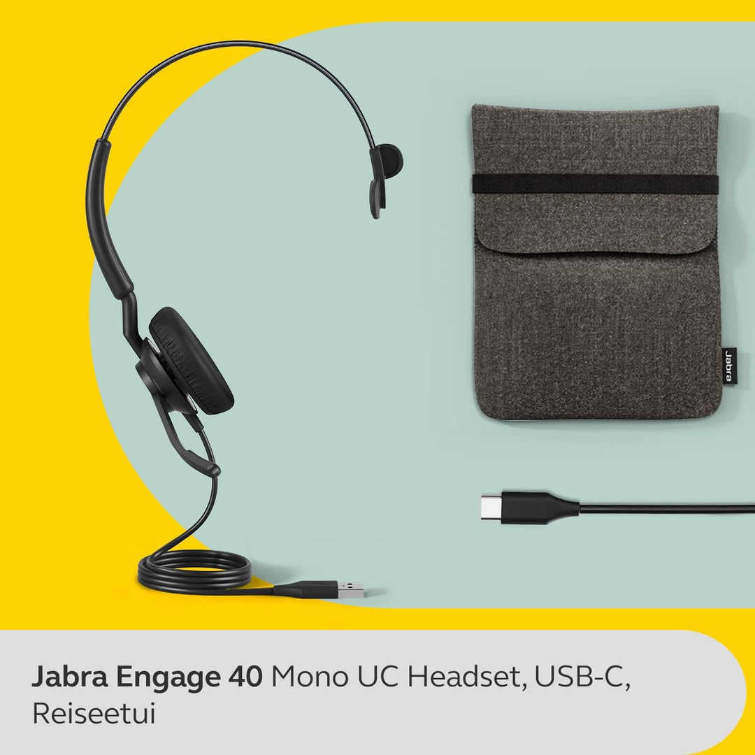 Jabra Engage 40 kabelgebundenes Mono-Headset mit geräuschunterdrückender 2-Mic-Technologie und USB-C