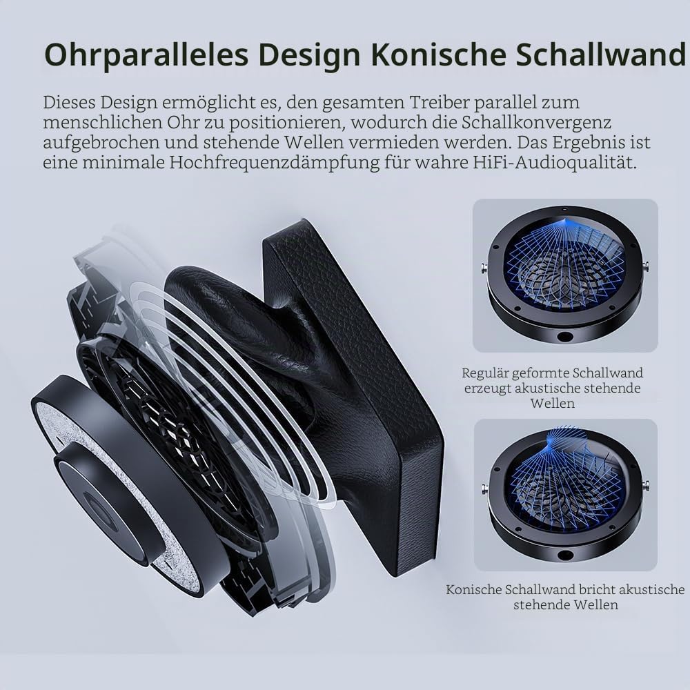 FiiO FT1 32Ω grosse dynamische Treiber-Kopfhörer mit Massivholzschalen Schwarz, Schwarz
