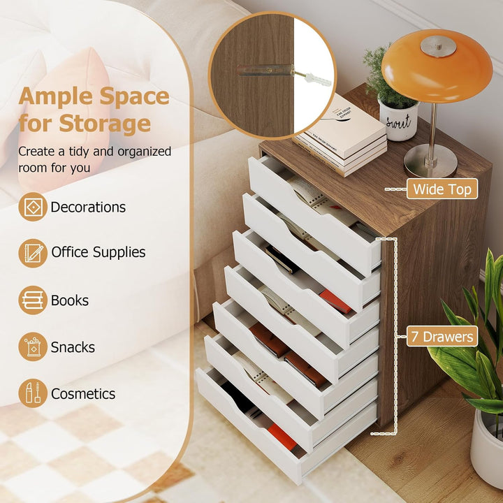 KOMFOTTEU Rollcontainer mit Schubladen, mobiler Aktenschrank Schubladenschrank mit Räder, Bürowagen