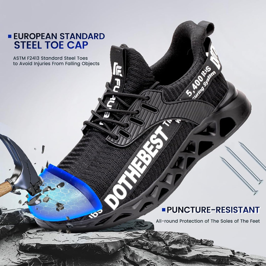 Furuian Sicherheitsschuhe Herren Damen Leicht Arbeitsschuhe Herren sportlich Atmungsaktiv Sneakers m