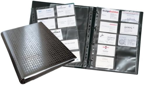 Durable Visitenkarten-Ringbuch Visifix centium A4, für 400 Visitenkarten, schwarz, 240901, schwarz