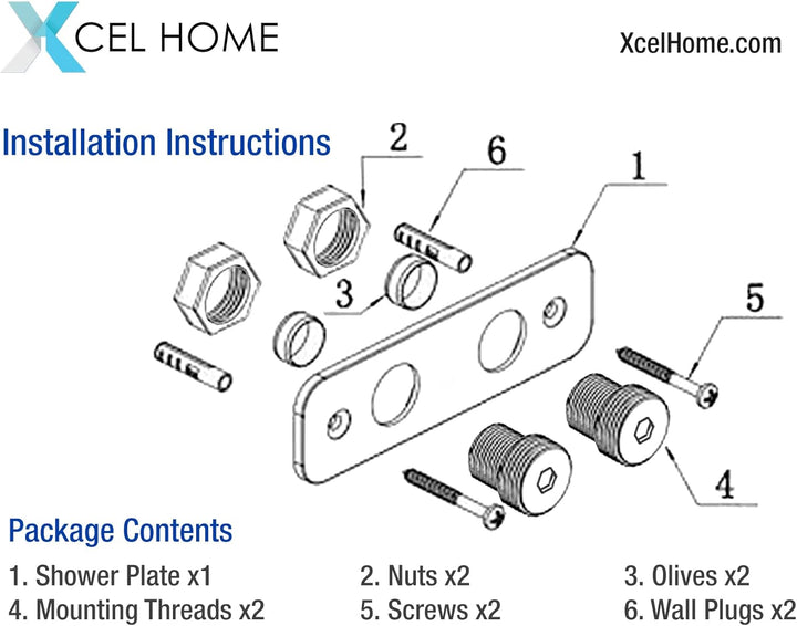 Xcel Home Schwarze Thermostat-Befestigungs-Halterung, Rückplatte für Badezimmer Dusche WC-Mischbatte