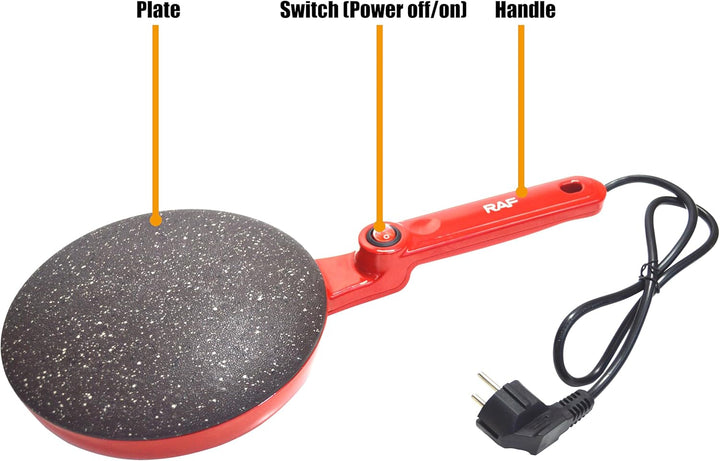 Crepes Maker,650 Watt,Anti-Haft,Crêpe-Maker-Cordless für hauchdünne Crêpes,Teflon-Antihaftbeschichtu