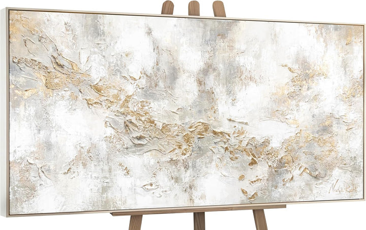 YS-Art Luxus Abstrakt Acryl Gemälde auf Leinwand Geschichte handgemalt Wandbilder Wohnzimmer modern