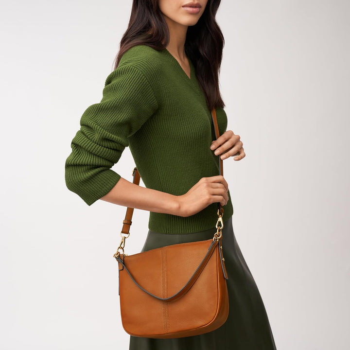 Fossil Damen Jolie Crossbody Braun Cross Body Sattel, Sattel