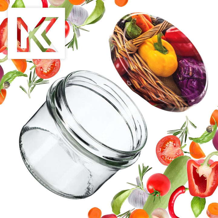 KADAX 20er Set Marmeladengläser 235ml TO82 Paprika, Einmachgläser Vorratsgläser Mason Jar mit Schrau