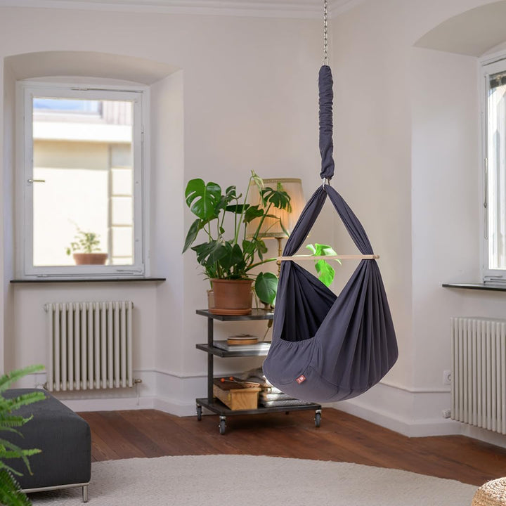 elvent® Lullaby Federwiege Set mit Matratze, Baumwolle, Made in Germany (Baby Hängewiege mit Deckenb