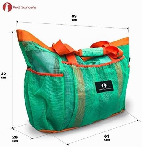 Red Suricata Ra-rso-lamebeba1 Netz-Strandtasche Türkis/Orange, Türkis/Orange