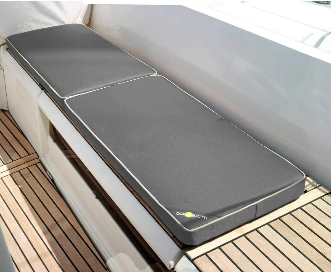 Oceansouth Boat Bench Kissen Polyester Stoff Grau 370mm x 1300mm, Grau 370mm x 1300mm