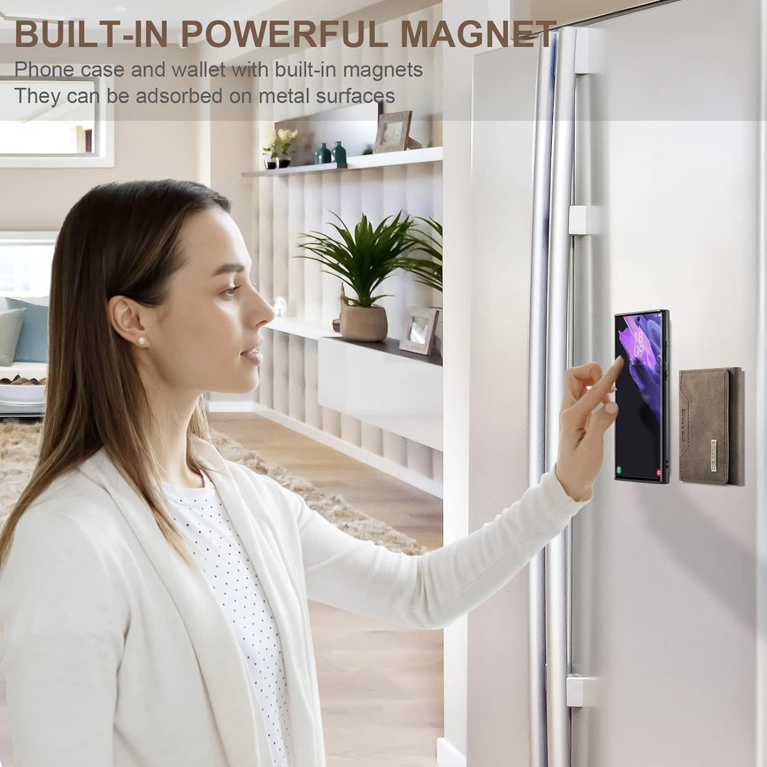 UDBKKDX 2 in 1 Handyhülle für Samsung Galaxy S22 Ultra, abnehmbare Brieftasche und magnetische Adsor