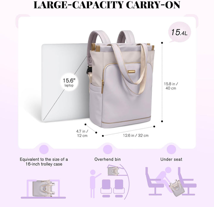 GOLF SUPAGS Convertible Laptop-Rucksack für Frauen Casual Daypack Notebook Tote Bag für Arbeit Hochs