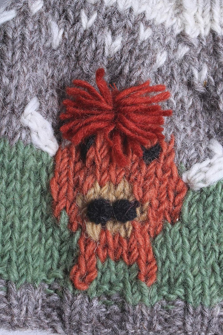 Pachamama Teekannenhülle aus 100 % Wolle, handgestrickt