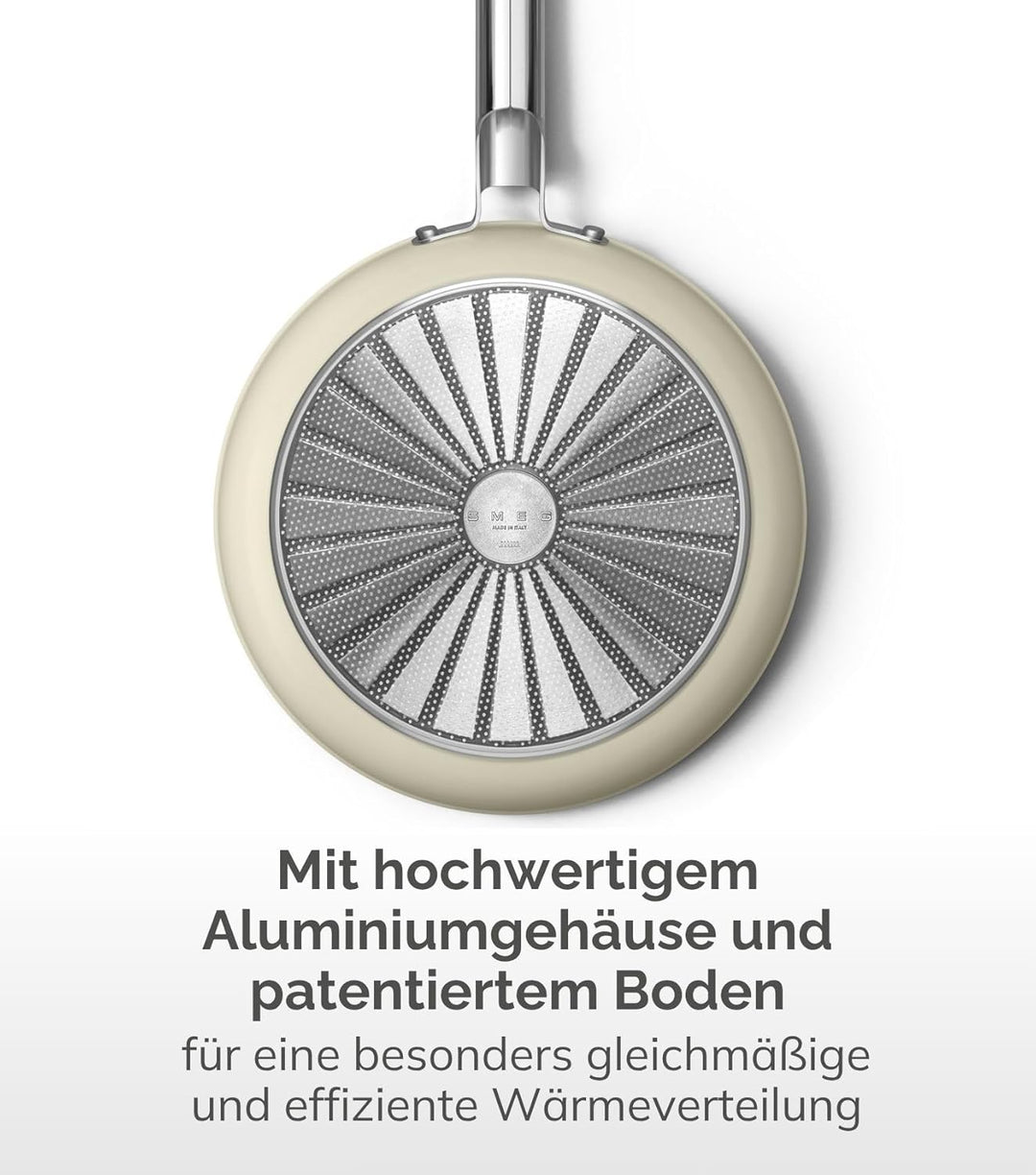 SMEG, Antihaft-Bräter CKFC2611BLM, Durchmesser 26 cm, Seitengriffe aus Edelstahl, für alle Herdarten